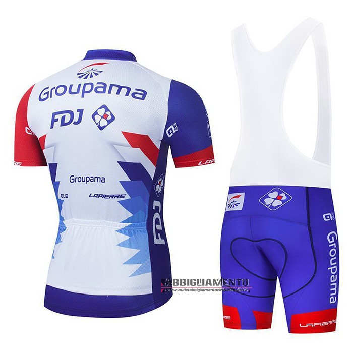 Abbigliamento Groupama-FDJ 2021 Manica Corta e Pantaloncino Con Bretelle Rosso Blu Bianco - Clicca l'immagine per chiudere